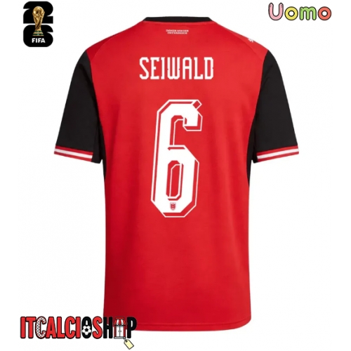 Austria Nicolas Seiwald #6 Prima Maglia Mondiali 2026 Manica Corta